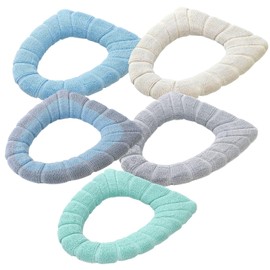 Linwnil Thicken Toilet seat Cover Cushion Pads Luxury Toilets Warm Toilet seat Covers Warm Toilet Seat Mat Super Warm Universal (5-Pack,Random Color)