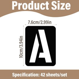 QIBZI Drawing & Typography Supplies Reusable Alphabet Coloring Pages, Alphanumeric Font Templates for Letters and Numbers (Set of 42)