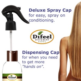 Difeel Volumize Leave in Conditioning Treatment - 100% Pure Tea Tree Oil 6 oz. with Spray Cap & Dispensing Cap