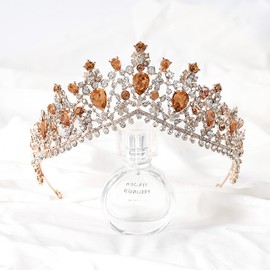 Fdesigner Baroque Wedding Crown and Tiaras Crystal Bride Tiaras Royal Crowns Head Pieces for Women and Girls