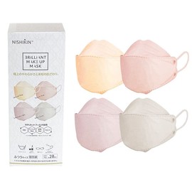 nishikin ブリリアント メイクアップマスク 3D立体 ベージュ フェイスラインすっきり 28枚 4色×7枚 01