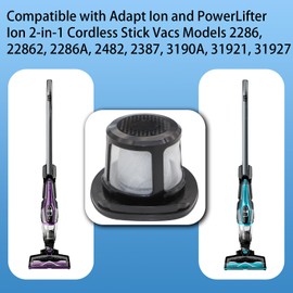 Aolleteau 2286 3061 3079 Filter Compatible with Bissell Adapt Ion and PowerLifter Ion 2-in-1 Cordless Stick Vacs Models 2286, 22862, 2286A, 2482, 2387, 3190A, 3191, 31921, 31927