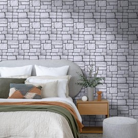 Commomy 10 Pcs Faux Limestone 3D Wall Panels Peel and Stick - 11.8" x 11.8" Stone Wall Panel 3D Brick Wallpaper Peel and Stick Self-Adhesive Tiles for Kitchen, Bedroom, Living Room, TV Background, RV