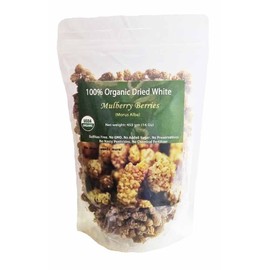 Indus Organics Turkish White Mulberries, 1 Lb Bag, Sulfite Free, No Added Sugar, Premium Grade, Freshly Packed