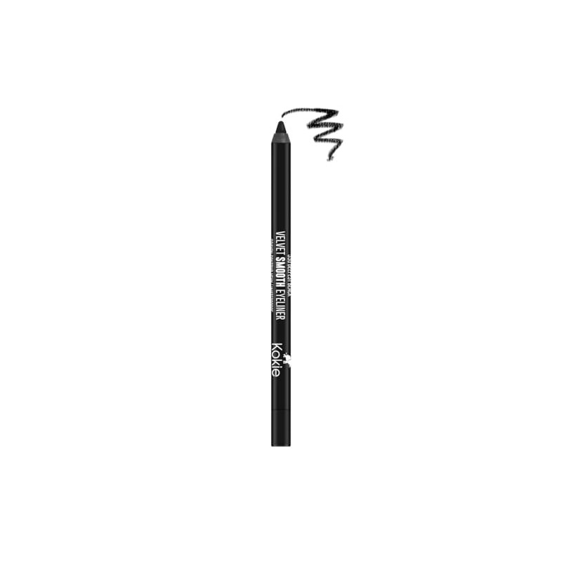Kokie Cosmetics Waterproof Velvet Smooth Eyeliner Pencil, Deepest Black, 0.042
