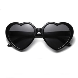 Armear Women Fashion Oversized Heart Sunglasses Retro Lady Girl Cute Love Shaped Large Plastic Eyeglasses Black