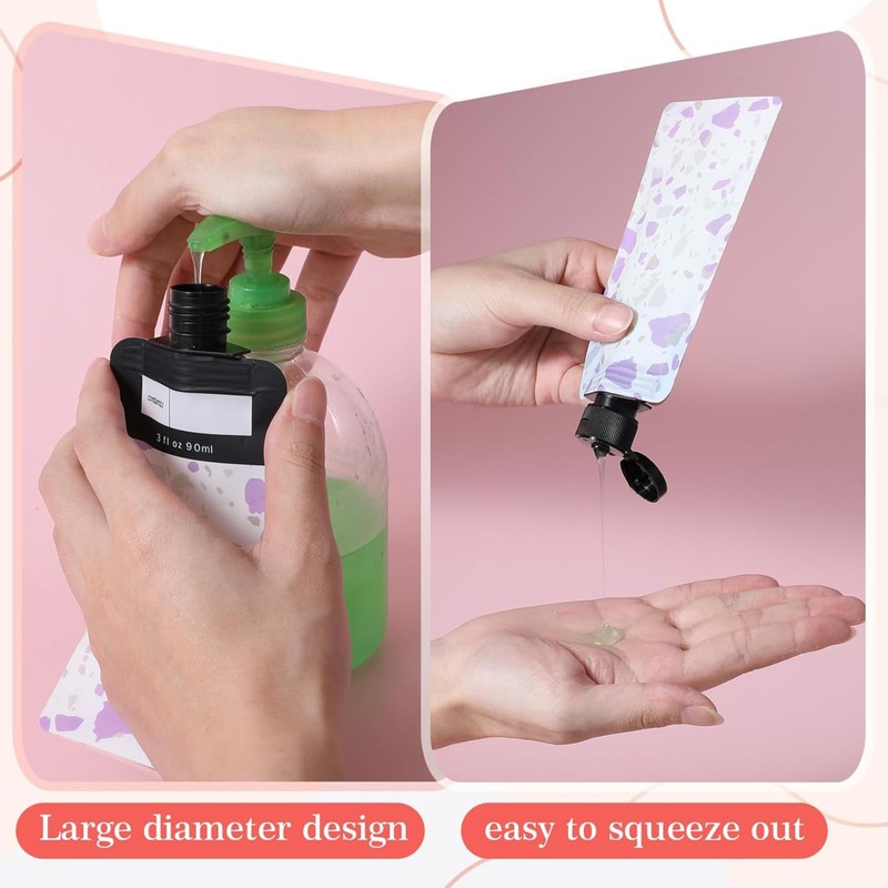 Tavvke 6 Pcs Leak-Proof Refillable Compression Bags, 90ml Travel Squeeze