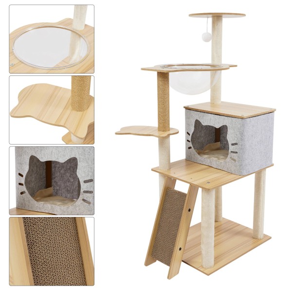 n/a Cat Tree, Cat Tower for Indoor Cats w/Scratching Board