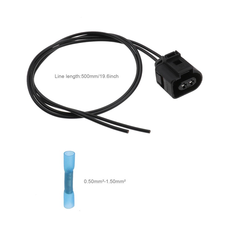 eMagTech Replacement connector headlight wiring harness socket 2-pin 1J0973722 2