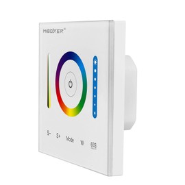 LIGHTEU, MiBoxer 3-in-1 LED Wall Panel - 2.4GHz Wireless Controller for RGB, RGBW & RGB+CCT, Colour Changing, Brightness & Colour Temperature, Touch Glass Panel 12-24V, P3