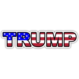Trump American Flag Sticker - Vinyl Decal USA Stickers United States Marines Navy Patriot Republican (3" x 0.7" (3 Pack))