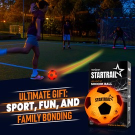 Glow in the Dark Soccer Ball | Soccer Gifts for Kids 8-15 | LED Light Up Soccer Ball with 3 Extra Batteries and Pump | Size 5 | Indoor & Outdoor Fun Gift for Boys & Girls, Kids & Teens Ages 8 -15+