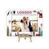 DETIHO London Travel Picture Frame, 4x6 London Themed Wooden Frame
