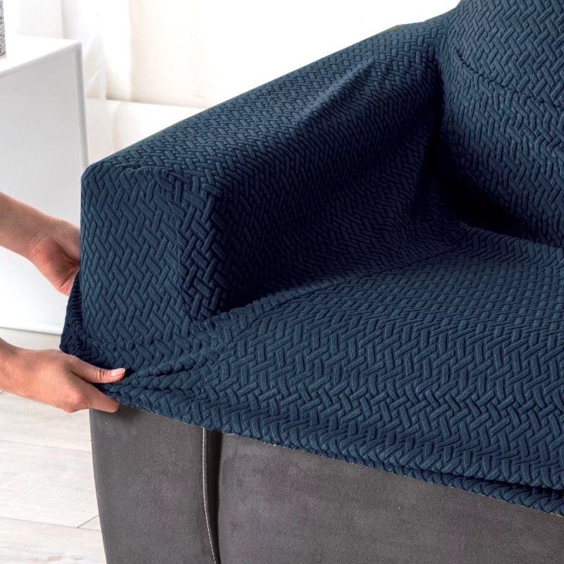 Vianney Cubre Sala Ajustable Niza Marino Elastico Stretch 3 Piezas