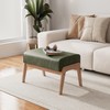 ACONUP Modern Ottoman Foot Stool, Faux Leather Accent Sofa Footrest