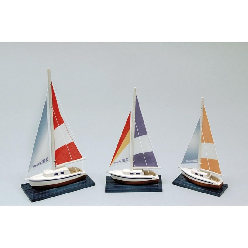 Woody Joe Mini Sailboat #5 Mini Yacht Set Wooden Model