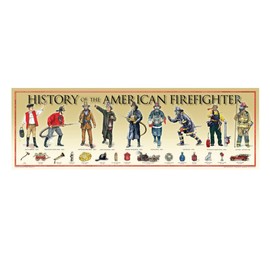 History of the American Firefighter Print - 11 3/4" By 36"