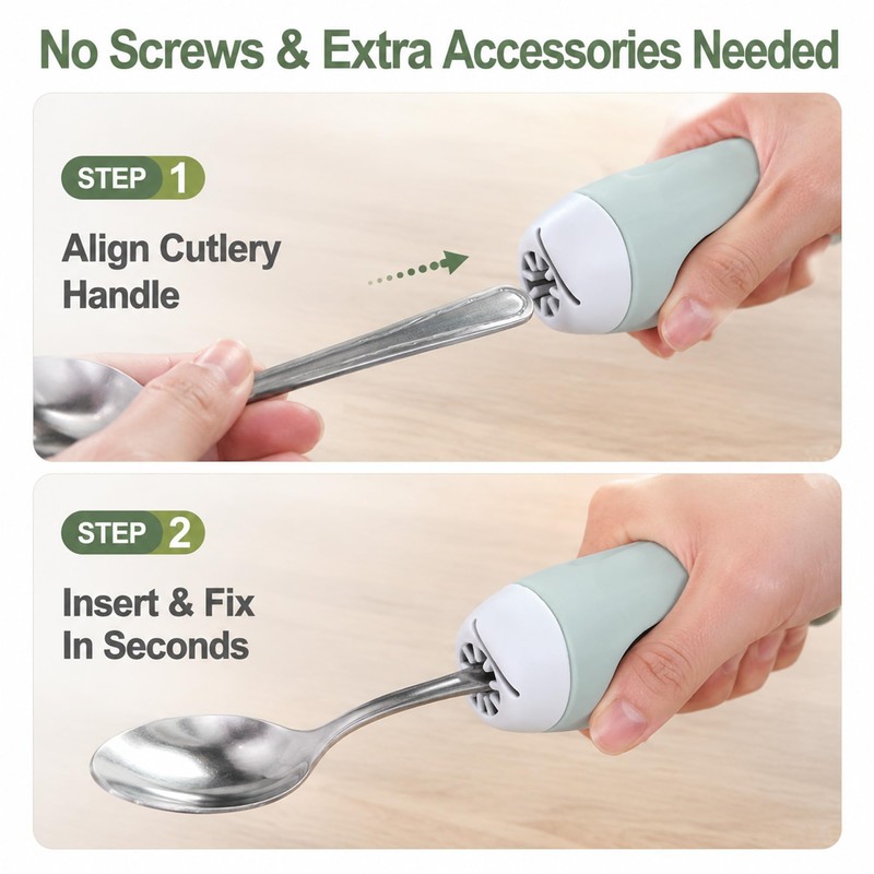 Anti-Shake Adaptive Utensil Handles, Universal Hand Grips for Elderly, Eating