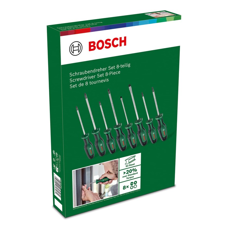Bosch Screwdriver Set 8-Piece (8X High-Performance Screwdrivers for DIY; S2