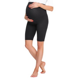 Be Mammy BE20-259 Women's Short Maternity Leggings, black