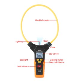 Flexible Clamp Meter, Walfront PEAKMETER PM2019A/PM2019S Handheld Digital Flexible Clamp Meter 3000A AC/DC Current Voltage Frequency Multimeter(PM2019A)