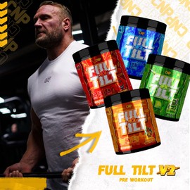 CNP Professional Full Tilt V2, Very Strong High Stims Ultimate Pre-Workout, Fatigue Reduction, Great Pumps, High Caffeine Content, 30 Servings, 4 Exclusive Flavours (570g Green Gummy Machine)