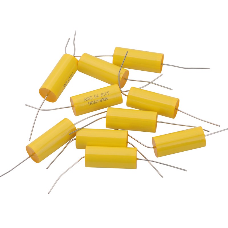 Cermant 10Pcs 250V 3.3uF Frequency Divider Capacitor，Axial Audio Speaker Non-Polarity