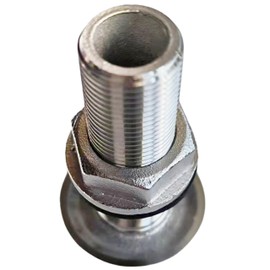 Marine Grade 316 Stainless Steel Full Threaded Through Hull Pipe Fittings with Nuts and washers for Boats, Yachts (3/8IN)