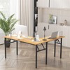 DlandHome Reversible L-Shaped Desk Large Corner Desk Folding Table Computer