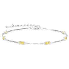 LOUISA SECRET Women's Layered Bracelet with Zirconia Pendants Double Chain Women's 925 Sterling Silver Gold Bracelets Adjustable Valentine's Day Mother's Day Birthday Christmas Gifts for Her Women,