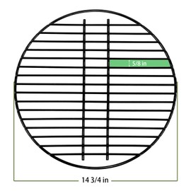Vankey 14 3/4 in Round Grill Grate, Porcelain Coated Steel Wire Cooking Grid Grate Fits for Medium Big Size Green Egg Grill, High Heat Cooking Grate for Kamado Joe Classic Flexible Cooking Rack