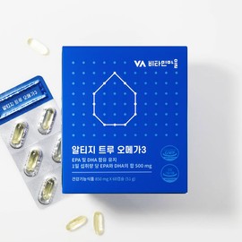 Vitamin Village Norway Epax Raw Material rTG Omega-3 True 3 Boxes (Total 180 Capsules, 6-Month Supply) / 비타민마을 노르웨이 Epax원료 rTG 알티지오메가3 트루 3박스 총180캡슐 6개월분