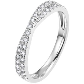 VAKKI Crossover Ring with Round Cubic Zirconia Women's Wedding Ring Size L 1/2