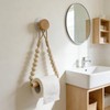 Wood Bead Toilet Paper Holder Boho Toilet Roll Holder Bathroom