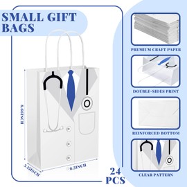 24 Pcs Doctor Graduation Gift Bags, Doctor Themed Party Favor Bags, Medical School Grads Gift Wrap Bags, Treat Bags Goody Bags with Handles for Medical School Graduate Ceremonies Hospital Party