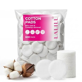 LALILL Cotton Pads, Pack of 600, Lint-Free Make-Up Pads for Face and Eyes, Effective Facial Cleansing, Cotton Pads Suitable for Sensitive Skin