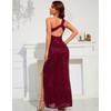 Women Elegant Evening Gowns, One Shoulder Sequin Formal Dresses, Red