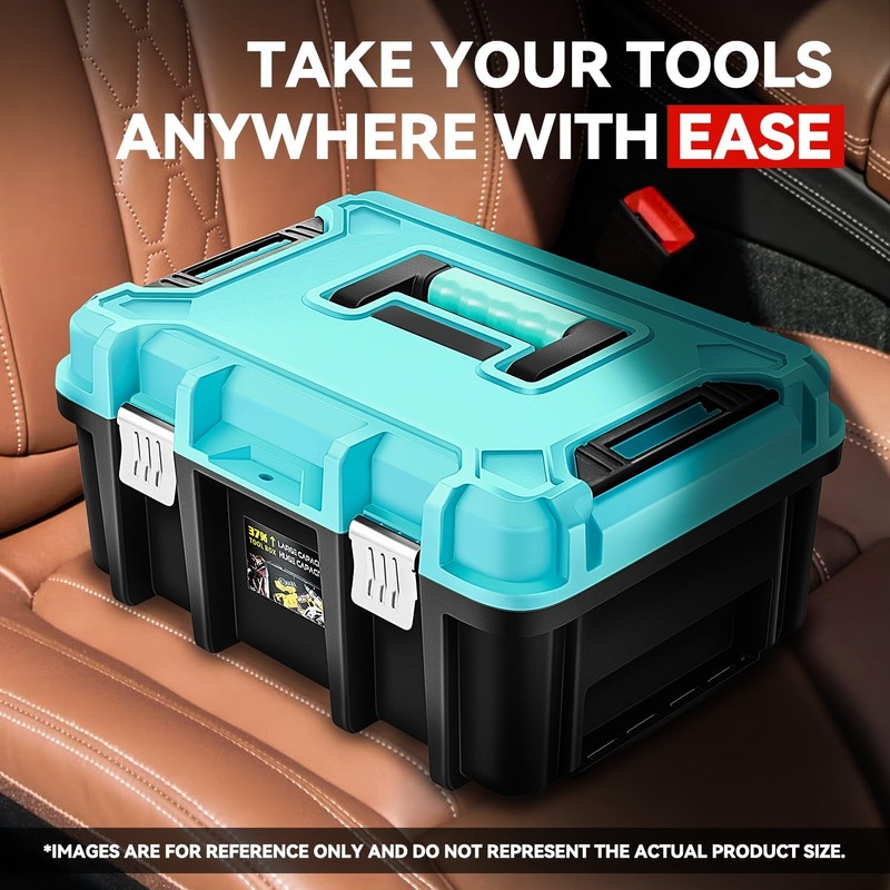 Auto Dynasty 17-Inch Tool Box, 2Pcs Toolboxes Organizer Storage with