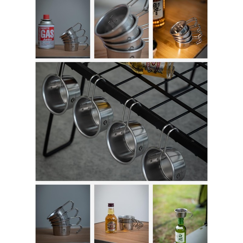 CAMPING MOON S-050 Camping Cup, Stainless Steel, Mini Shera Cup,