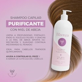 Shampoo Limpieza Profunda Profesional - Purificante con Miel de Abeja - Sana y Sella la Cutícula del Cabello - Ayuda a Controlar el Frizz - 980 g