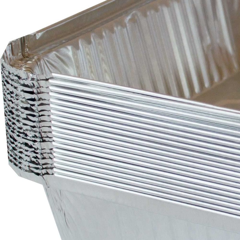 Pack of 50 Aluminium Disposable Foil Food Container with Lids,