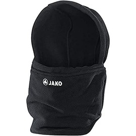 JAKO Unisex Neck Warmer with Hat, Black, 2 EU