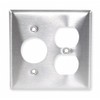 Single/Duplex Wall Plate, 2 Gang, Silver