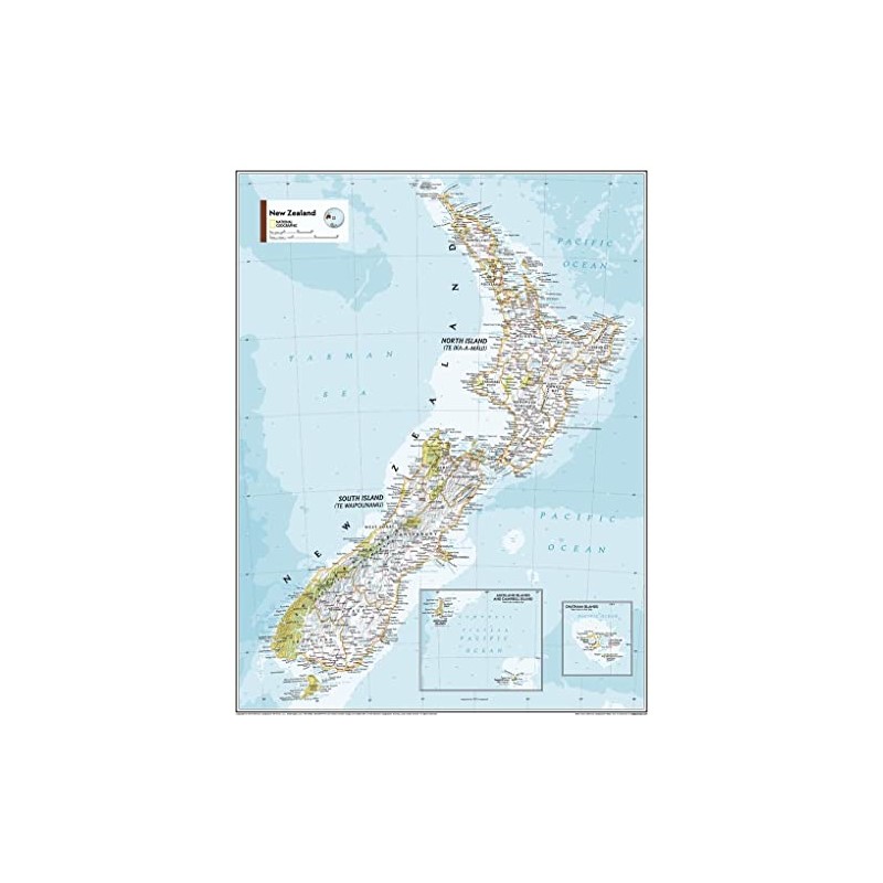 National Geographic Maps: New Zealand Wall Map - Compact -
