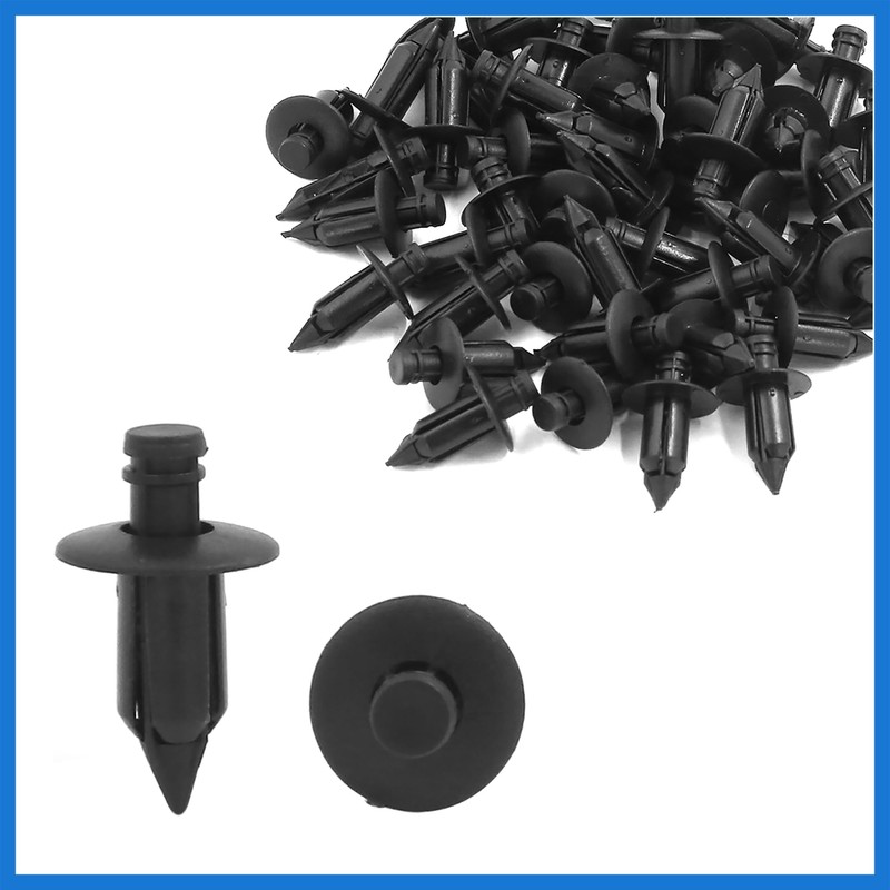 VekAuto 50 Pcs Black Plastic Door Trim Push Pins Fastener