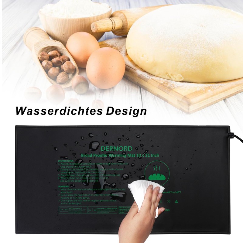 DERNORD Bread Warming Mat with Adjustable Temperature Proofing Heating Mat