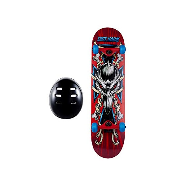 31" Tony Hawk Signature Series Skateboard, 9 - Ply Maple Deck Skateboard for Cruising, Carving Tricks, and Downhill