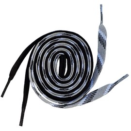 Misfit Shoelaces - Dual colored, waxed, shoelaces with molded aglets (Black & Gray 63 - Inch)