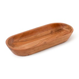 Luxe Designs Wooden Dough Bowl - Natural Acacia Wood - Handmade Decorative Bowls for Home Decor, Bathroom, Kitchen Counter, & More - Rustic Large Wood Dough Bowl for Decor, Cosmetics, and Keys