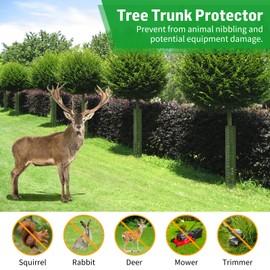 20PCS Plant and Tree Guard Protector, Tree Trunk Protector Around Trunk Bark, Saplings, and Vines, Expandable Mesh Tree Bark Protector 15 Inches Tall, Protect from Trimmers, Mowers, and Animals